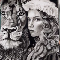 عکس باشما سیاه قلم باما|تابلو، نقاشی، عکس|مشهد, پروین اعتصامی|دیوار