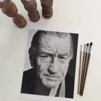 تابلوی سیاه قلم هایپررئال رابرت دنیرو|تابلو، نقاشی، عکس|تهران, فرحزاد|دیوار