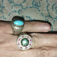 دو عدد انگشتر نقره دست ساز فیروزه.موزینایت|جواهرات|قم, علی آباد سعدگان|دیوار