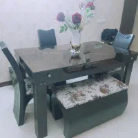 مبل ۱۱نفره و میز ناهاری و بوفه منبت کاری شده|مبلمان خانگی و میز عسلی|کرج, ساسانی (قلمستان)|دیوار