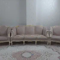 مبل استیل ۷نفره با دو عسلی و جلو مبلی ست کار