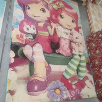 دوتخته فرش  طرح دختر توت فرنگی