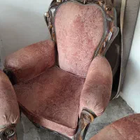 مبلمان استیل چوب گردو سالم سالم|مبلمان خانگی و میز عسلی|مشکیندشت, |دیوار