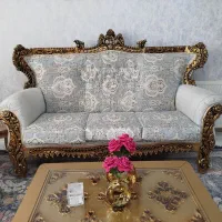 مبل استیل هفت نفره با میز و عسلی