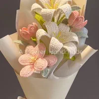 دسته گل بافتنی و روبانی و عروسک(تخفیف ویژه)|گل مصنوعی|گرگان, |دیوار