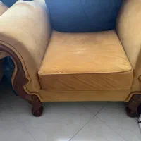 مبلمان۷ نفره چوب  سرمه ای زرد در حدنو  شیک و زیبا|مبلمان خانگی و میز عسلی|کرج, گوهردشت|دیوار