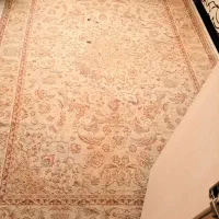قالی ۶ متر طرح ابریشم گل برجسته کرم