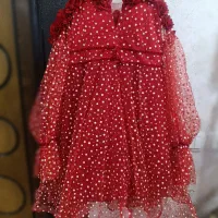 پیراهن عروسکی مجلسی زردار