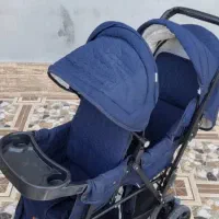 کالسکه دوقلوی تمیز در حد نو