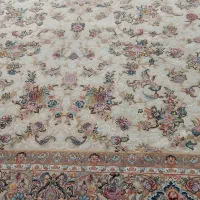 دوعدد فرش ۹ متری طرح برجسته کرم