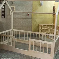تخت کلبه مونتسوری چوبی کودک نوجوان نوزاد سیندرلا|تخت و صندلی بچه|مشهد, ده دی|دیوار