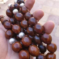 تسبیح کشکول کهنه تراش نر اوماده تزینات نقره