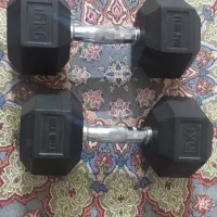 دمبل شش ضلعی 15 کیلویی یک جفت|تجهیزات ورزشی|تهران, اسفندیاری|دیوار