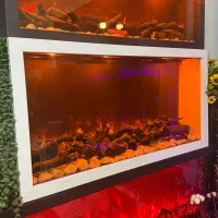 شومینه برقی فریم پروفیل سفید هیزم مدل TS