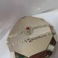 دستبند نقره ملیله اصفهان نگین قرمز دست ساز کد ۹۵۰|جواهرات|اصفهان, مولوی|دیوار