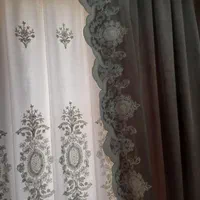 پرده پذیرایی با پشت پرده و کتیبه|پرده، رانر، رومیزی|تهران, دریان‌نو|دیوار