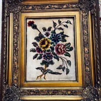 تابلو فرش نخ و ابریشم عتیقه