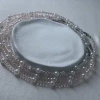 فروش عمده گردنبند شیشه ای صورتی قیمت استثنایی