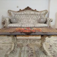 مبلمان منبت کاری تمام چوب گردو ۹ نفر با نهارخوری