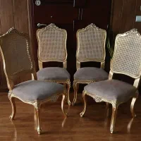 ۴ عدد صندلی حصیری با چوب راش (نو)