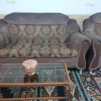 مبل هفت نفره پایه استیل ودوعدد میز عسلی وگل مصنوع