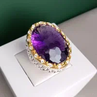 انگشتر آمتیست طبیعی بزرگ کد ۲۰۳۷|جواهرات|تهران, جوادیه|دیوار