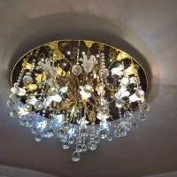 لوستر سقفی با حباب های لاله و کریستال باکیفیت|لوستر و چراغ آویز|تبریز, |دیوار