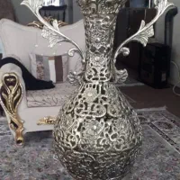 میوه خوری و جا دستمال کاغذی و گلدان بزرگ برنزی