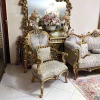 مبلمان استیل ورق طلا بانهارخوری(در حدبسیار آکبند)