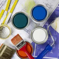 نقاشی ساختمان و درب پنجره