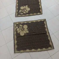 دو عدد ترمه سوزن دوزی شده گلدار قدیمی