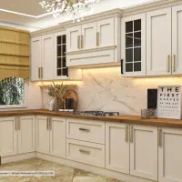 پک کابینت آماده آشپزخانه نئوکلاسیک طرح قاب دار