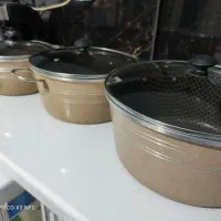 قابلمه تفلون زنبوری هفت تیکه|ظروف پخت‌وپز|گلبهار, شهر جدید گلبهار|دیوار