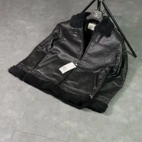 کاپشن چرم بوفالو وارداتی خز مشکی و سفید(آقایمد)|لباس|بیرجند, |دیوار