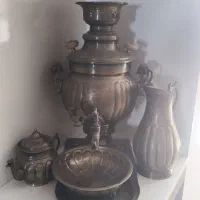 سماور ذغالی برنجی دست کامل اصل روسیه