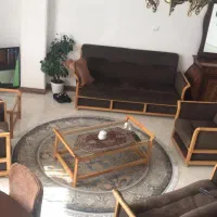فروش مبل ۷ نفره راحتی دسته چوبی