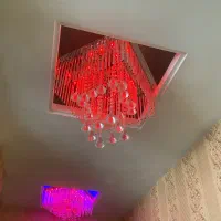 سه عدد لوستر رنگی رنگی و یک عدد پرده کریستال|لوستر و چراغ آویز|تهران, مجیدآباد|دیوار