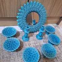 ست هفت سین سفالی فیروزه ایی