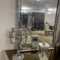 آینه شمعدان نقره ای برنز|بوفه، ویترین، کنسول|مشهد, سرافرازان|دیوار