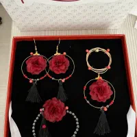 ست کامل اکسسوری با گل طبیعی