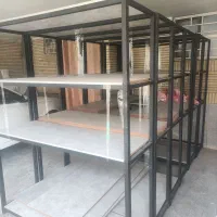 قفسه آهنی با MDF طرح بتن