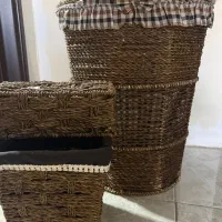 سبد لباس چرک و جادستمال و سطل حصیری|صنایع دستی و سایر لوازم تزئینی|شیراز, درکی|دیوار