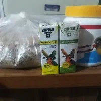 حباب ساز آکواریوم و دانه و سرلاک و قطره پرنده