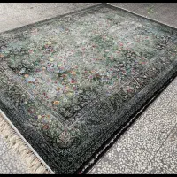 فرش جذاب طرح فلورا از فرش خلیج وزرا وینتیج سبز|فرش|ارومیه, |دیوار