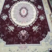 تعداد چهار تخته فرش ۱۲ متری کرم لاکی درحد نو