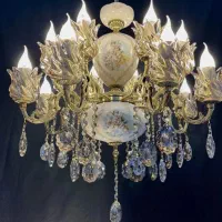 لوستر مدل خورشیدی ۱۶شعله تمام برنز