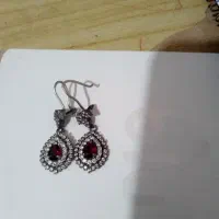 گوشواره نقره یاقوتی