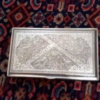 جا سیگاری نقره قلمکاری شده قدیمی آنتیک