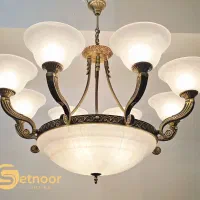 ست ۲ عدد لوستر تمام برنز ۶ و ۸ شاخه لوکس و مجلل|لوستر و چراغ آویز|تهران, اقدسیه|دیوار