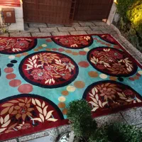 فرش ۱۲متری شایلی کاشان زمینه آبی فانتزی|فرش|نوشهر, |دیوار